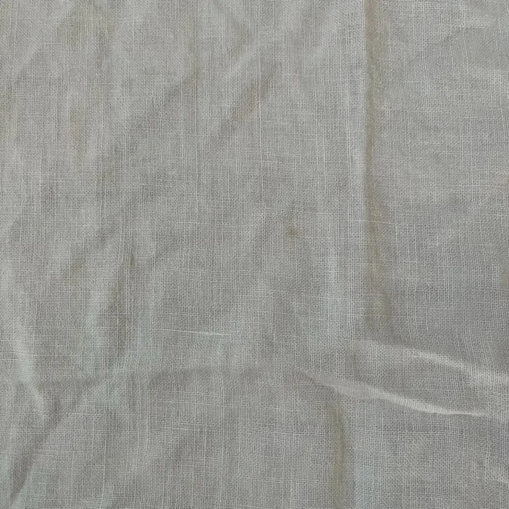 Vintage White Oval Linen Tablecloth 63
